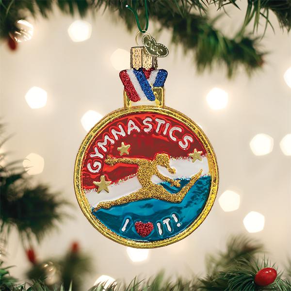 Old World Christmas Gymnastics glass ornament