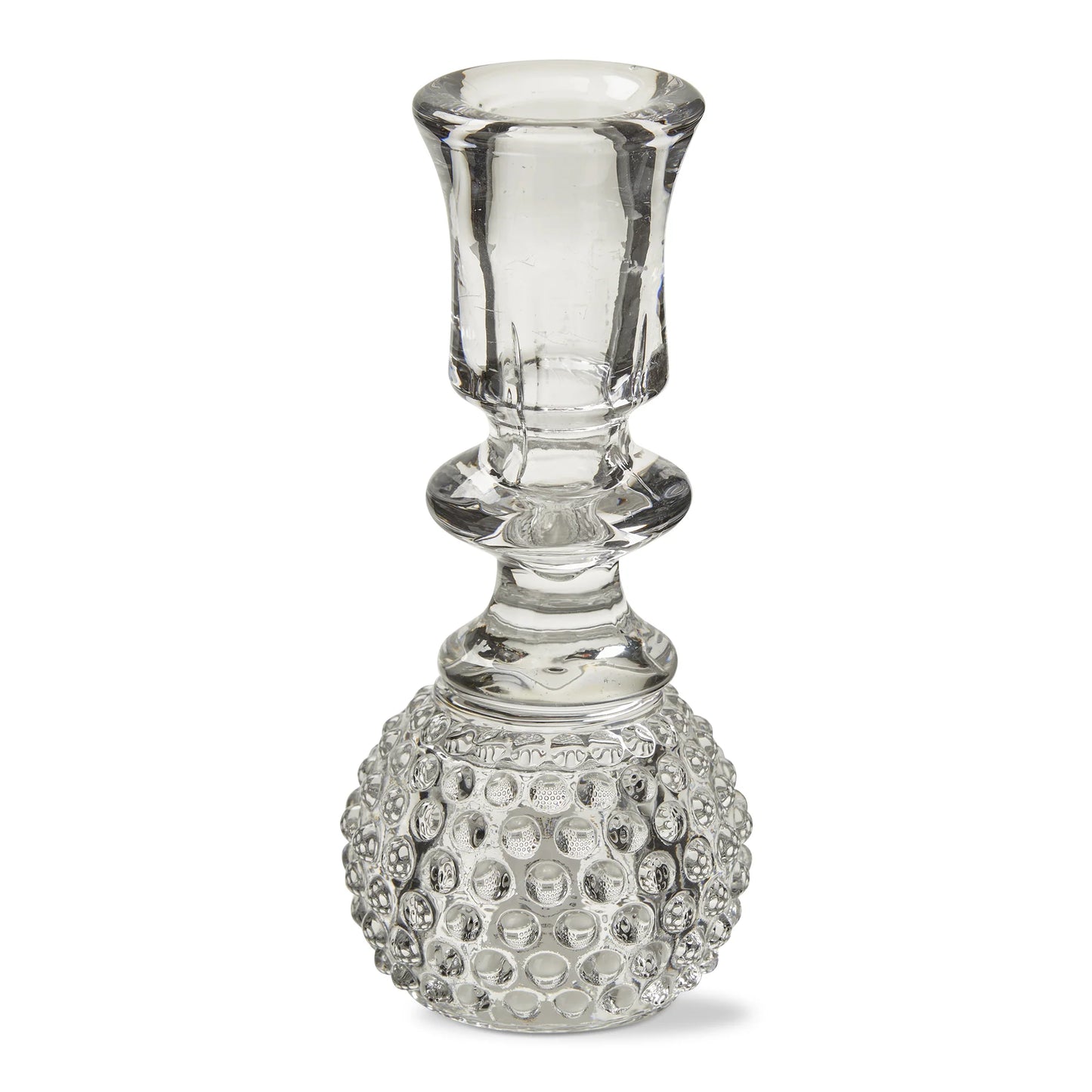 Hobnail Tealight Taper Holder Clear