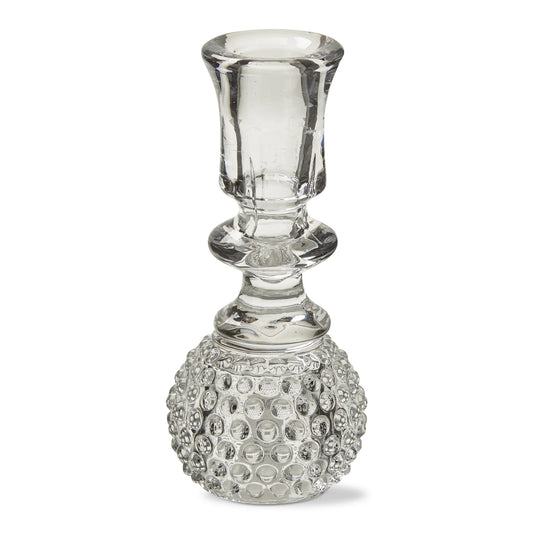 Hobnail Tealight Taper Holder Clear