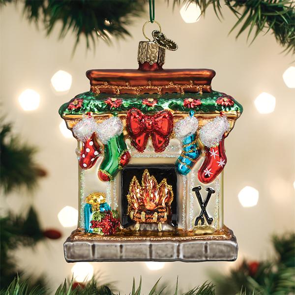 Old World Christmas Holiday Hearth glass ornament