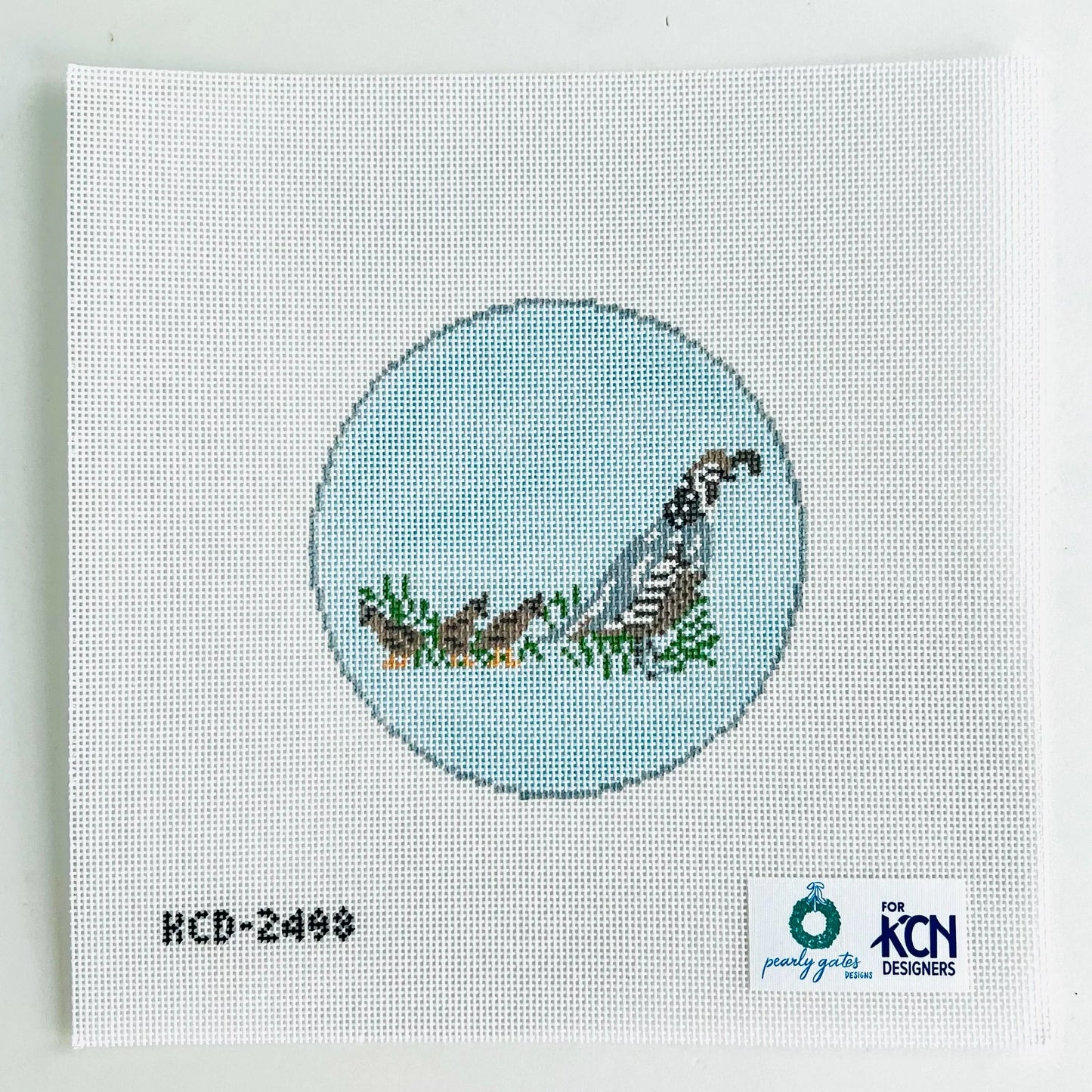 Hunting Quail Round Canvas