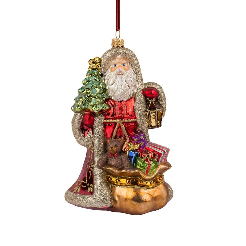 Huras Family Poland Splendid Santa glass Christmas Ornament