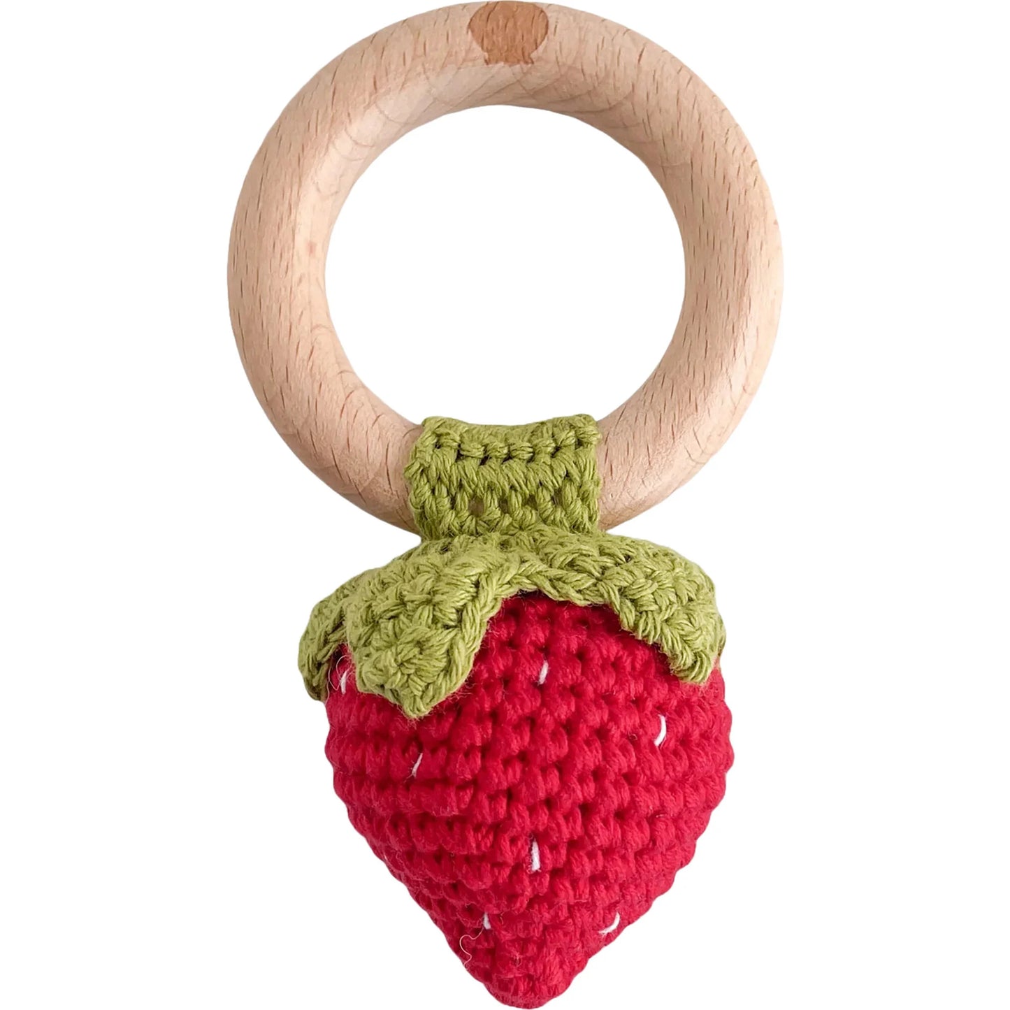 Crocheted Strawberry Rattle