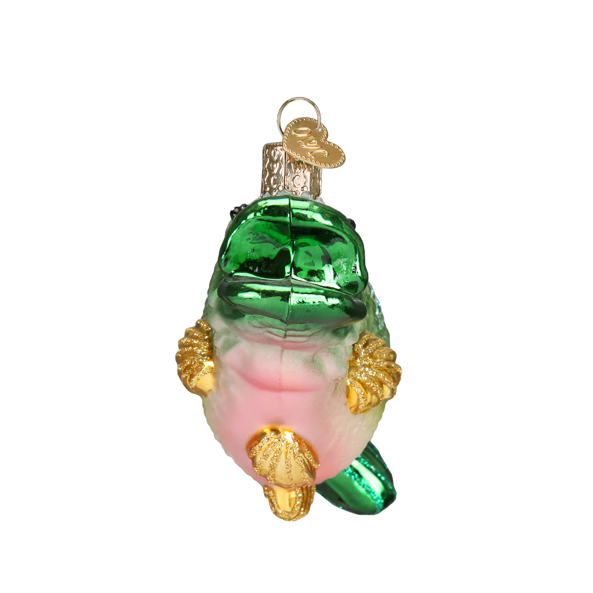 Old World Christmas Largemouth Bass green fish glass ornament