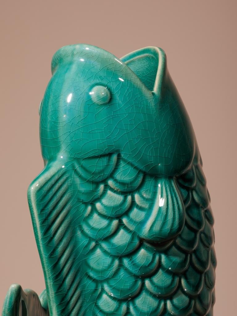 Green Stoneware Fish Vase