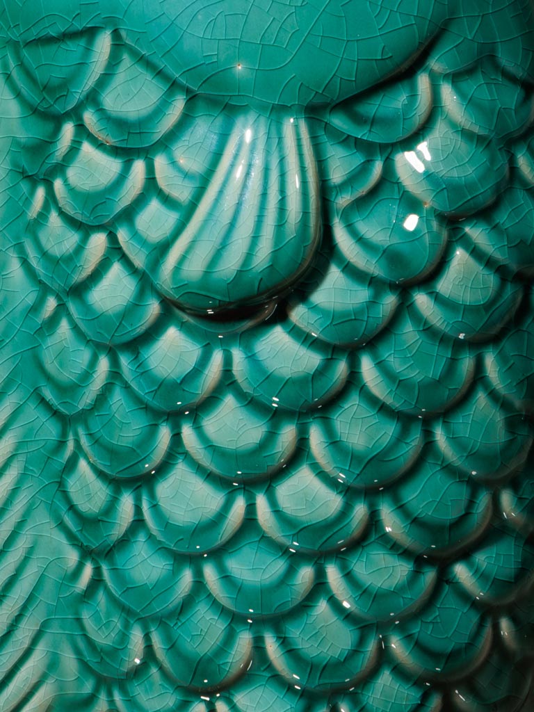 Green Stoneware Fish Vase