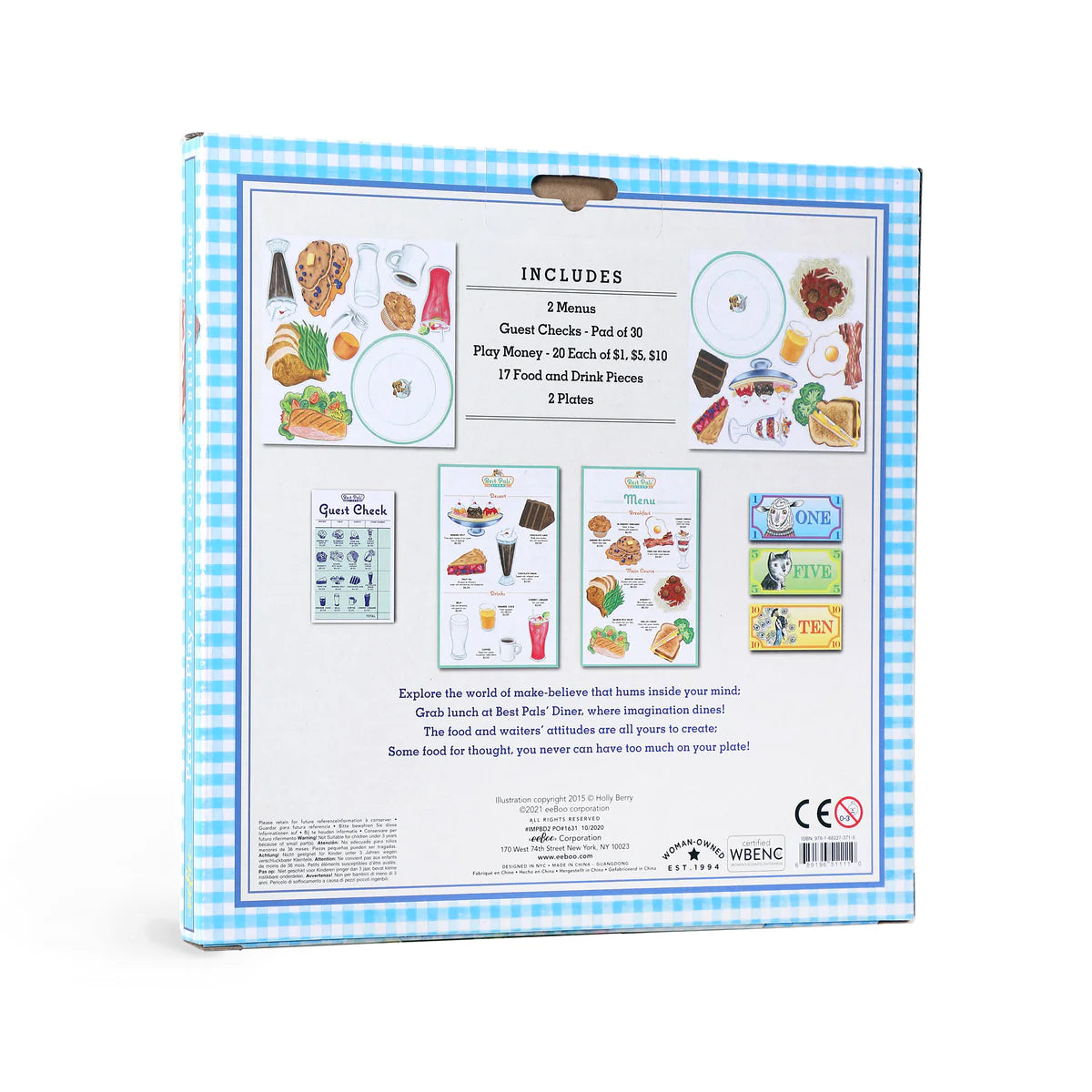 eeboo Pretend Play Diner Props for make believe for kids