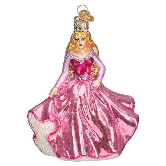 Old World Christmas Princess in pink dress glass ornament