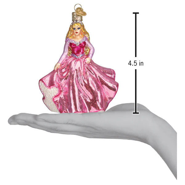 Old World Christmas Princess in pink dress glass ornament