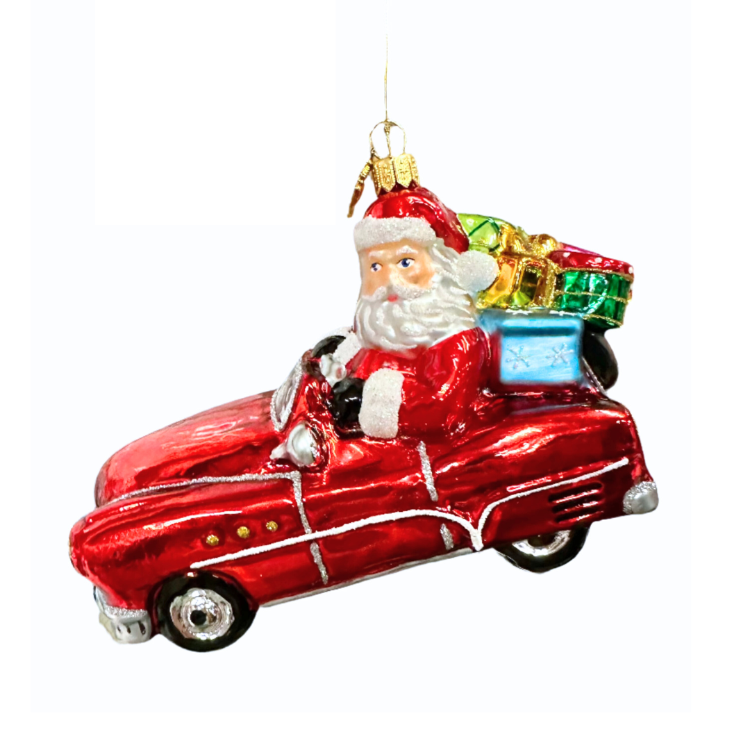 Huras Family Santa in His '53 Oldsmobile Ornament Christmas
