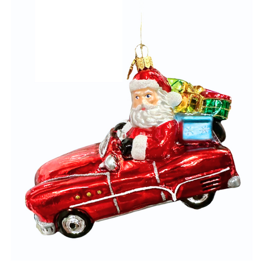 Huras Family Santa in His '53 Oldsmobile Ornament Christmas