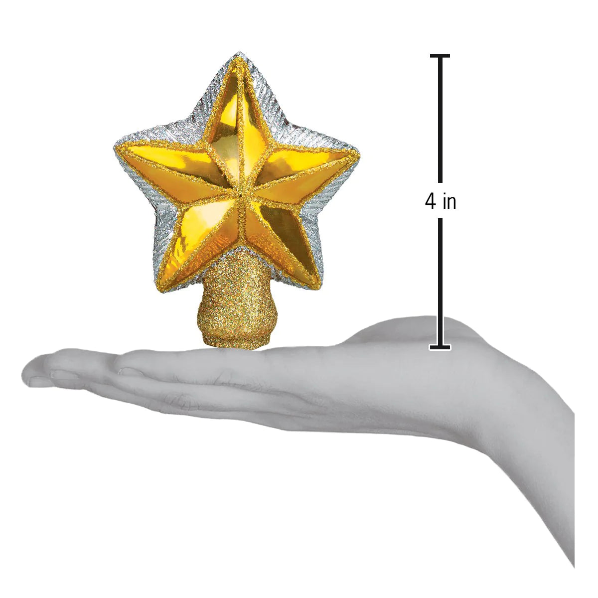 Old World Christmas gold glass Small Star Tree topper