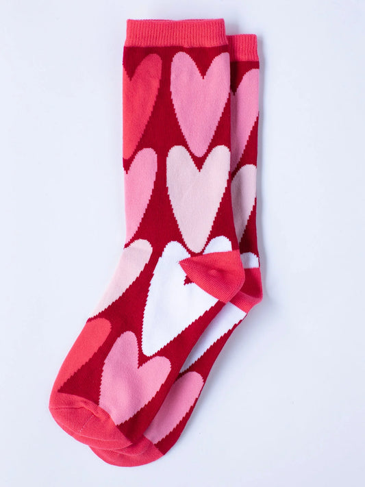 Socks Hearts Pink