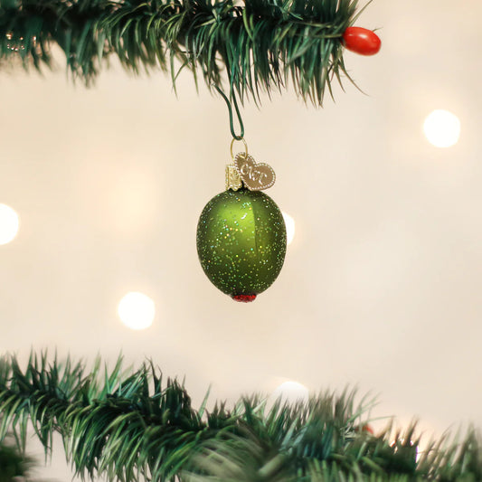 Old World Christmas Stuffed Green Olive glass ornament