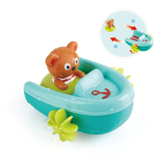 Hape Tubing Pull-Back Boat bath toy for kids