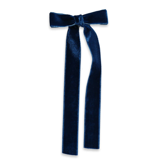 Large Velvet Long Tail Bow 8"
