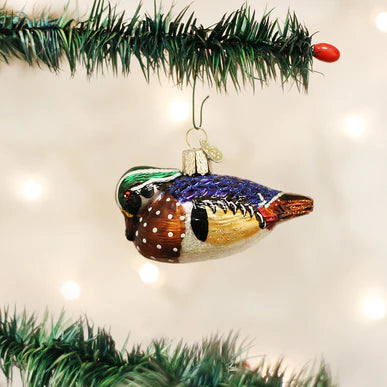 Old World Christmas Wood Duck glass ornament