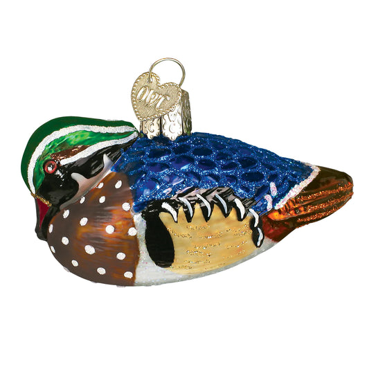 Old World Christmas Wood Duck glass ornament