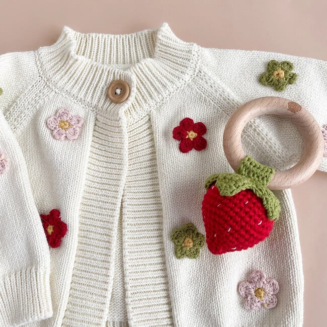Crocheted Strawberry Rattle