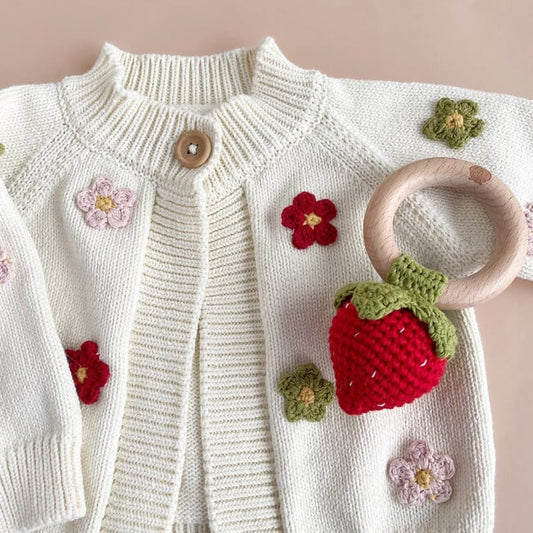 Crocheted Strawberry Rattle