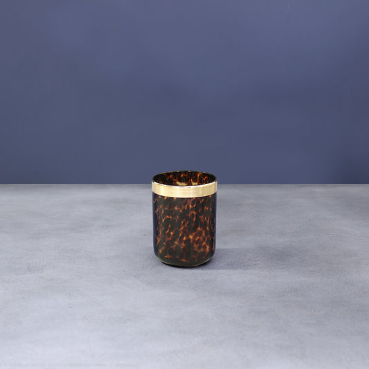 Beatriz Ball Glass Tortoise and Gold tumbler set of 4