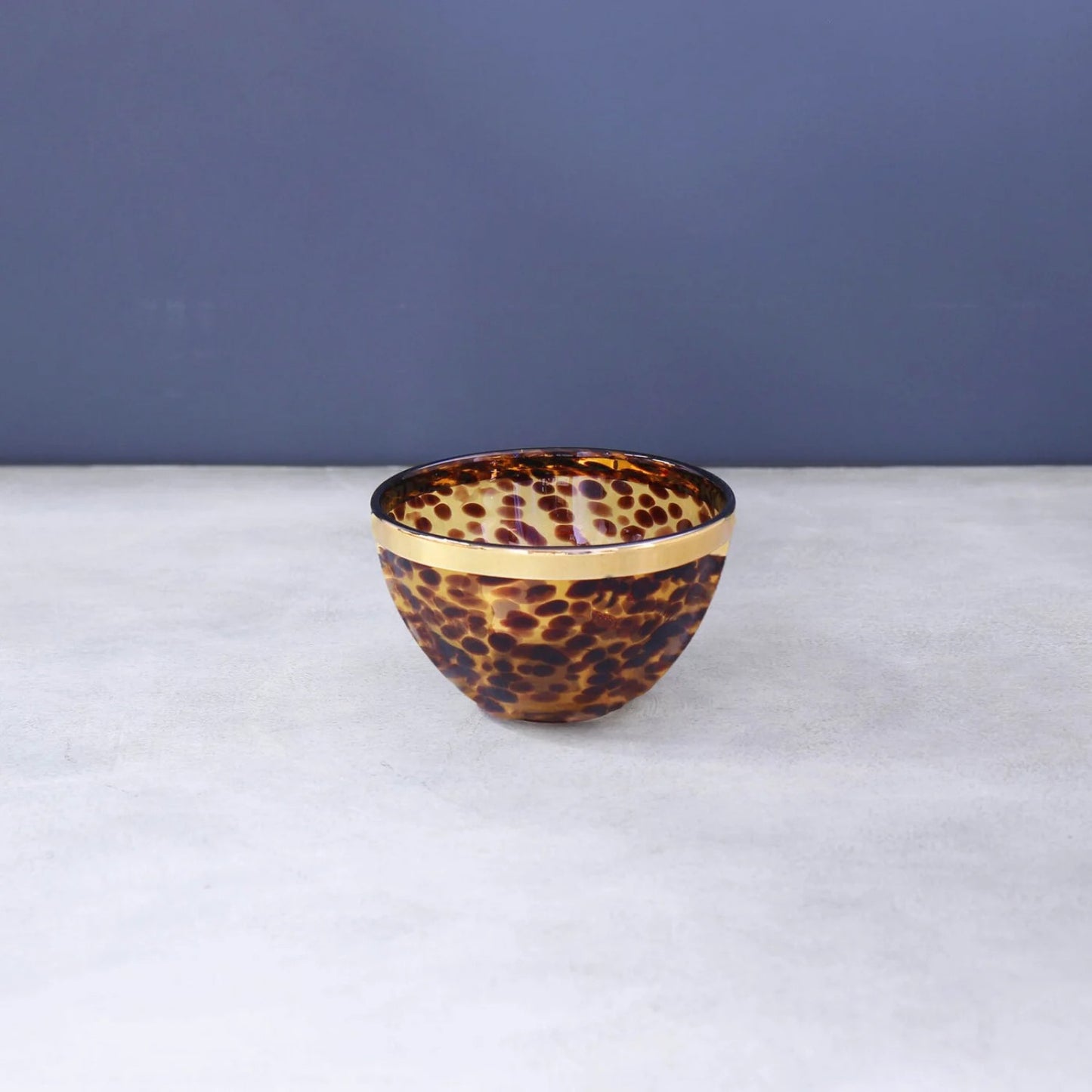 Beatriz Ball Glass Tortoise and Gold bowl 5.5"