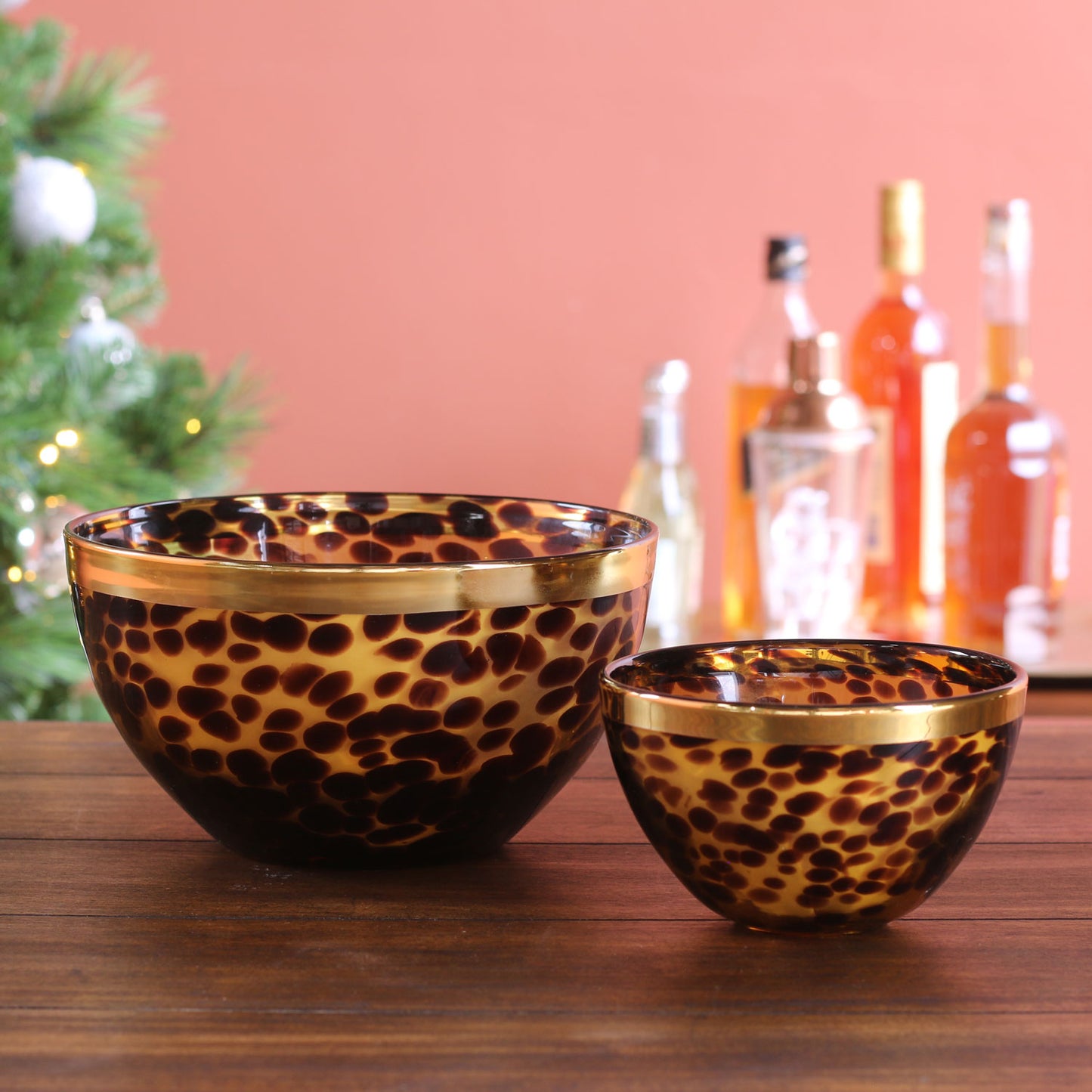 beatriz ball glass tortoise and gold 8 inch bowl
