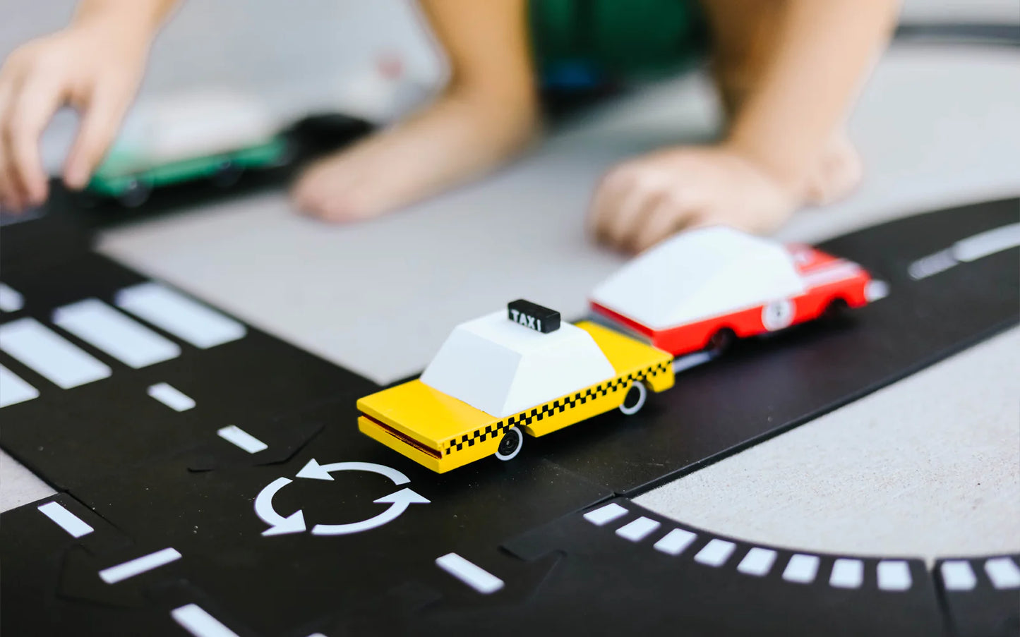 Candylab Yellow Taxi wood and diecast toy car for kids