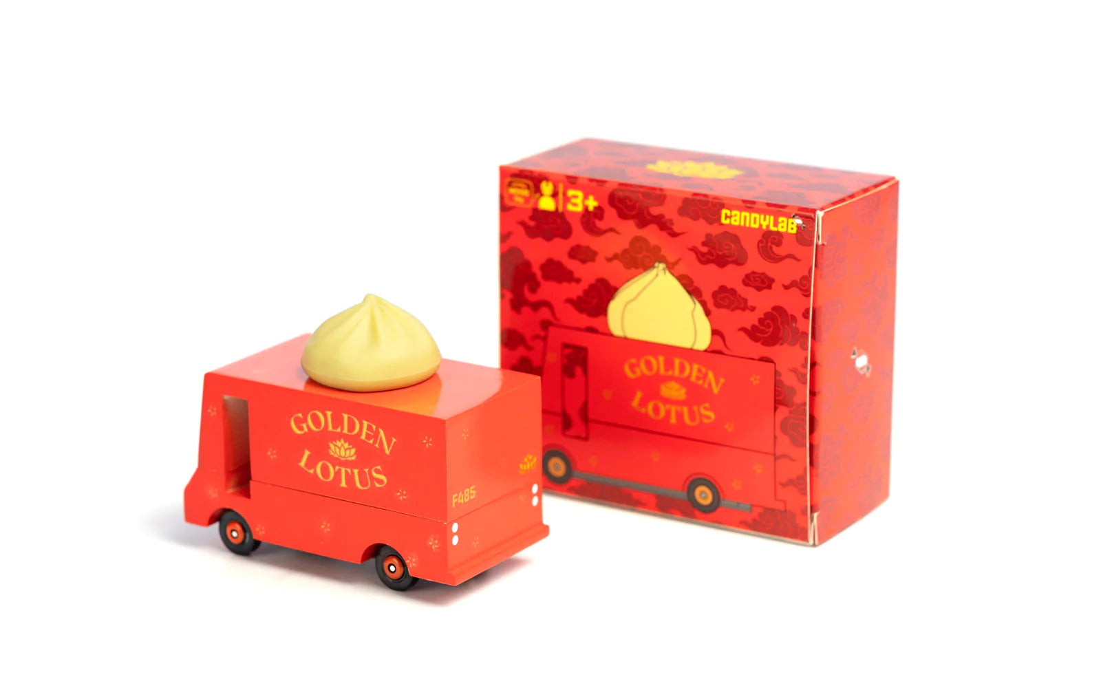 Candylab Golden Lotus Dumpling Van wood and diecast toy car for kids