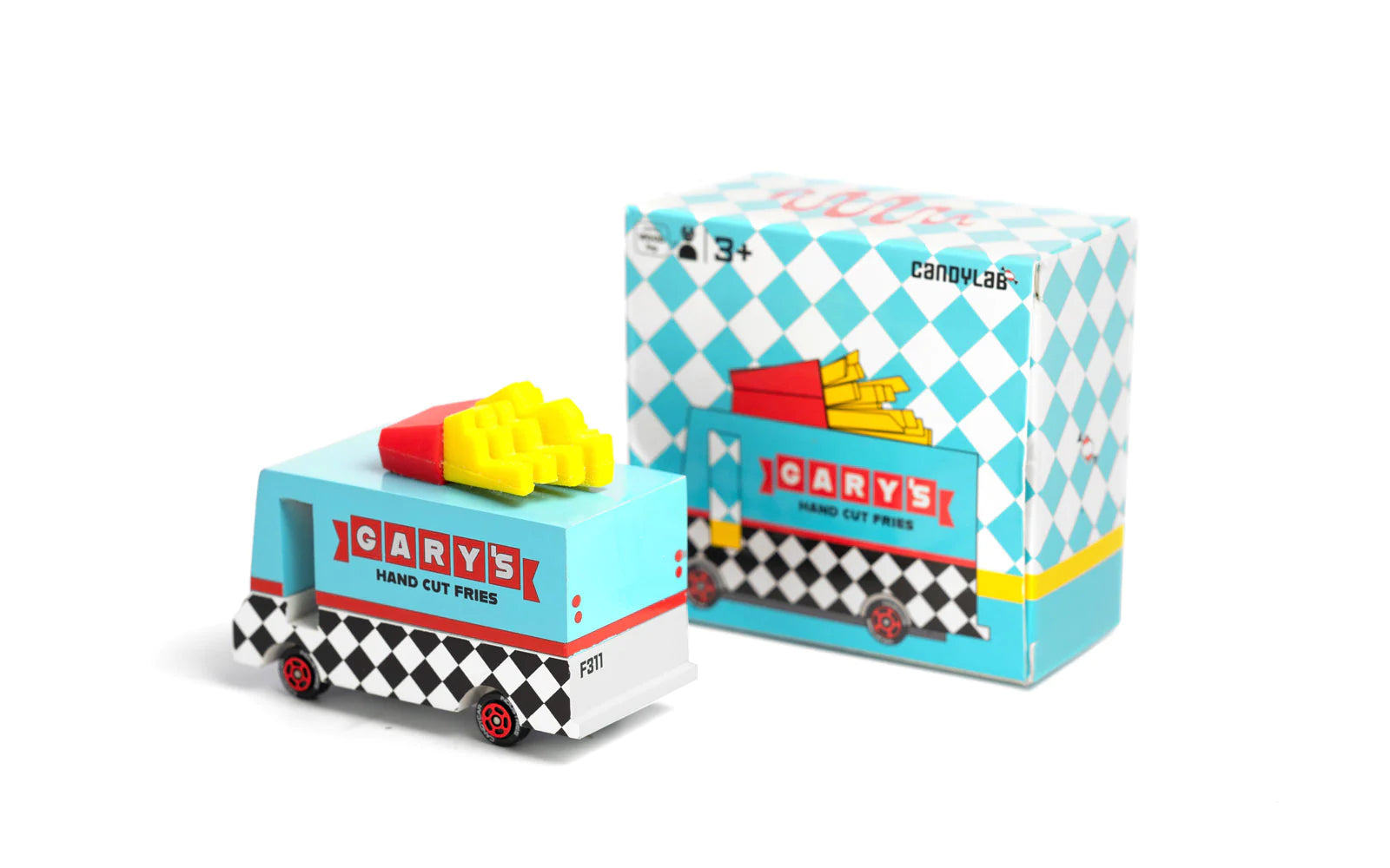 Candylab Gary's French Fry Van wood and diecast toy car for kids