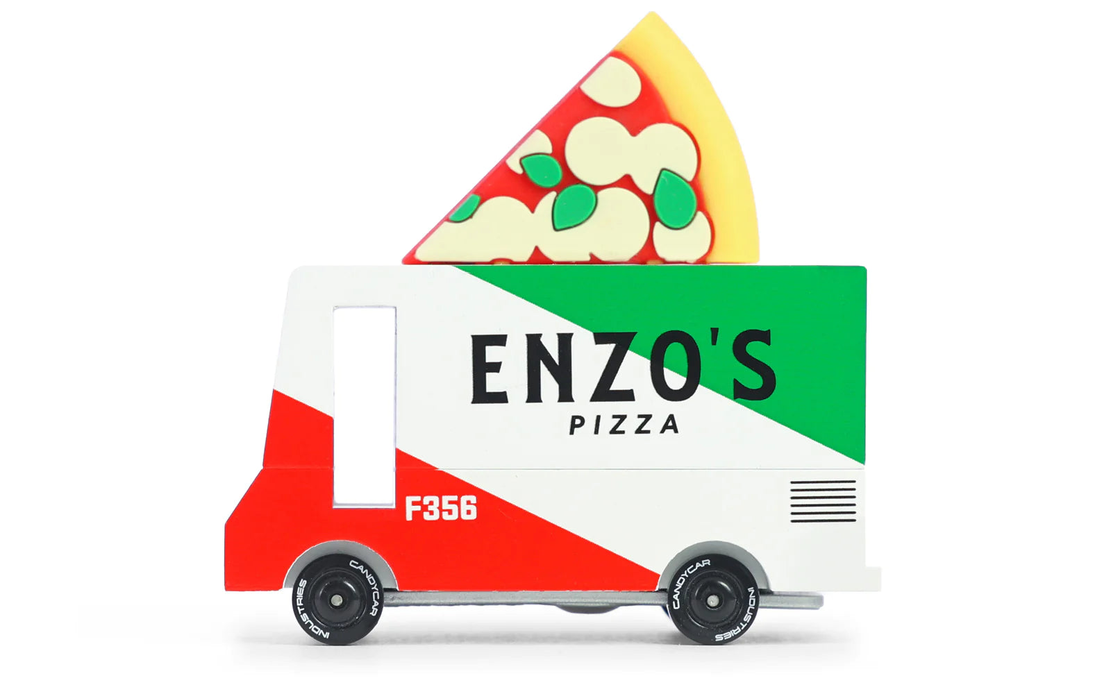 Candylab Enzo's Pizza Van toy wooden and diecast car for kids
