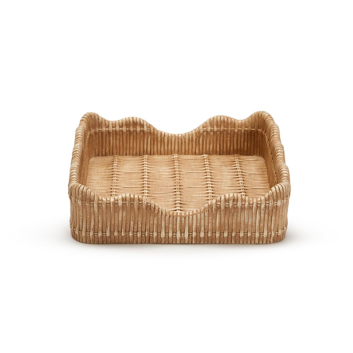 Scalloped Basket Weave Napkin Holder