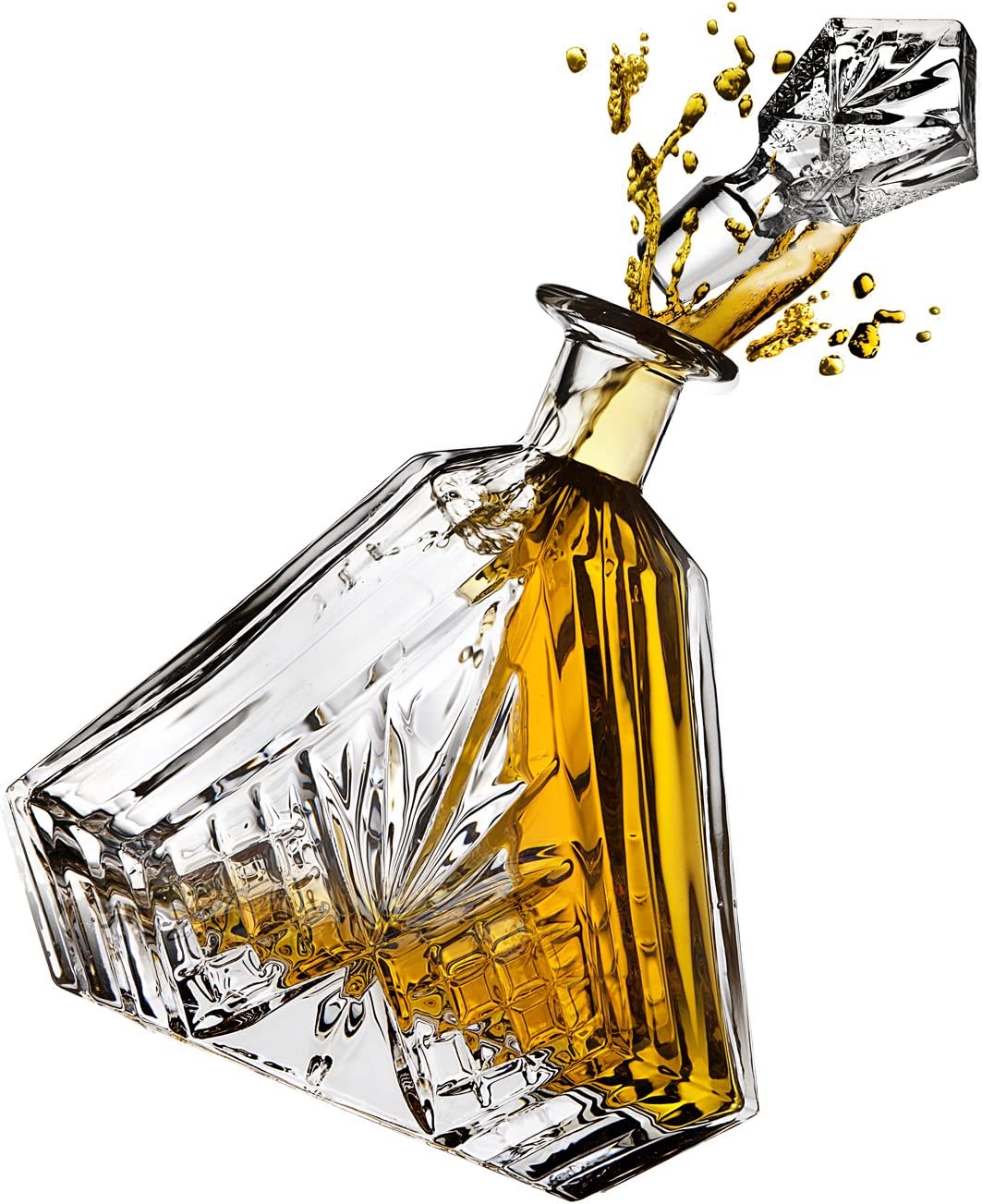 triangle decanter whiskey bar alcohol crystal glass clear beverage bourbon cut crystalline traditional dublin style classic