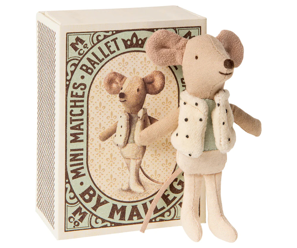 Maileg dancer mouse in matchbox
