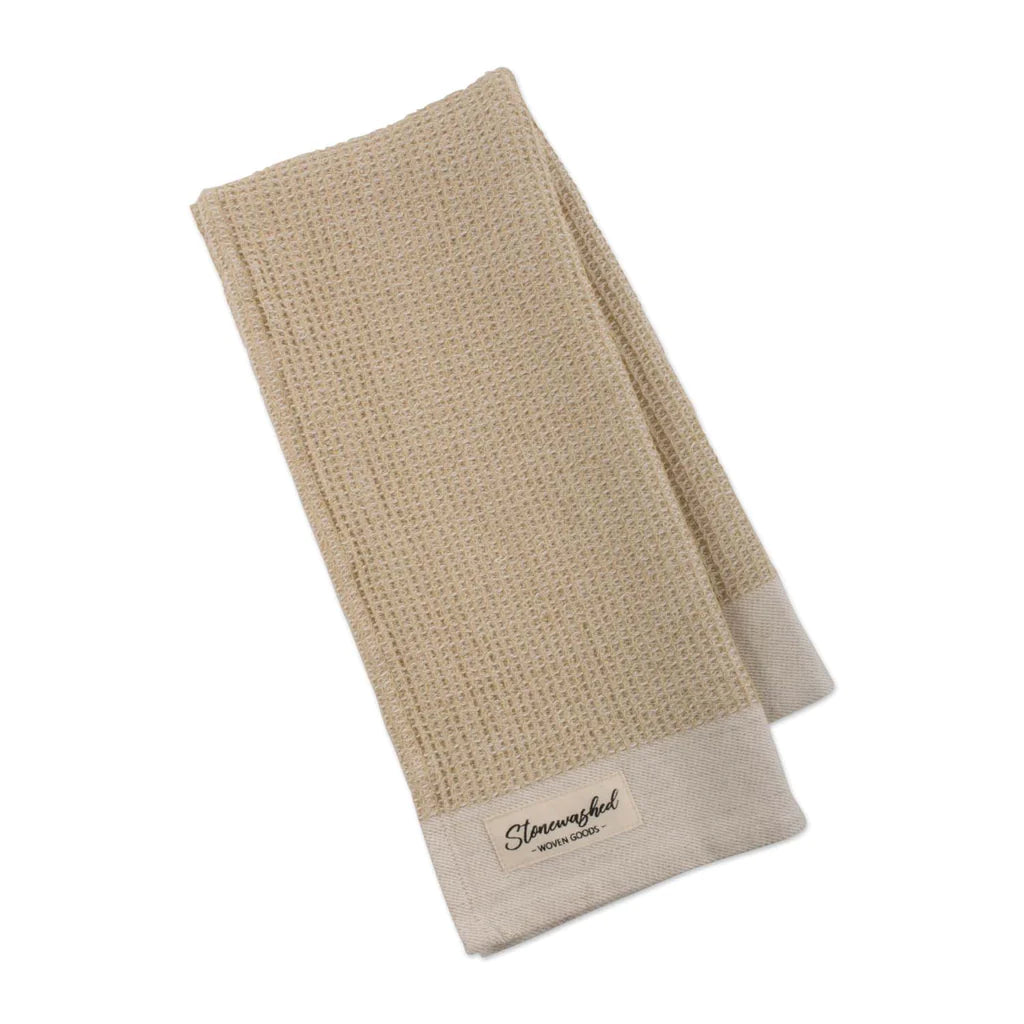 cream waffle knit dishtowel