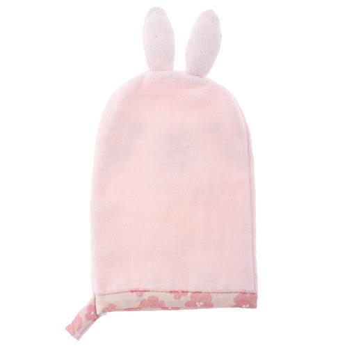 stephen joseph pink bunny bath mitt for baby