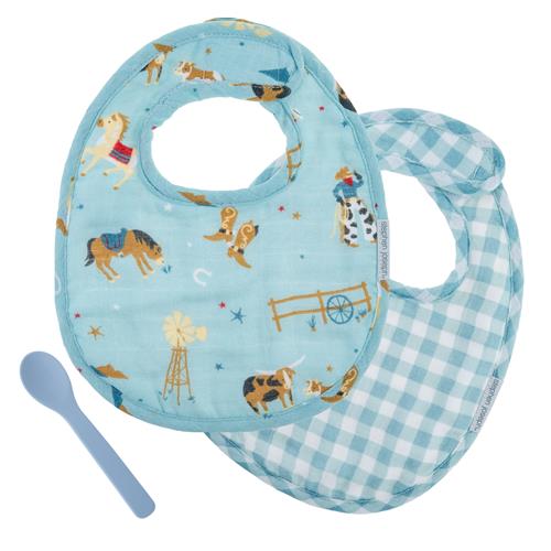 stephen joseph muslin western bib set for baby gift