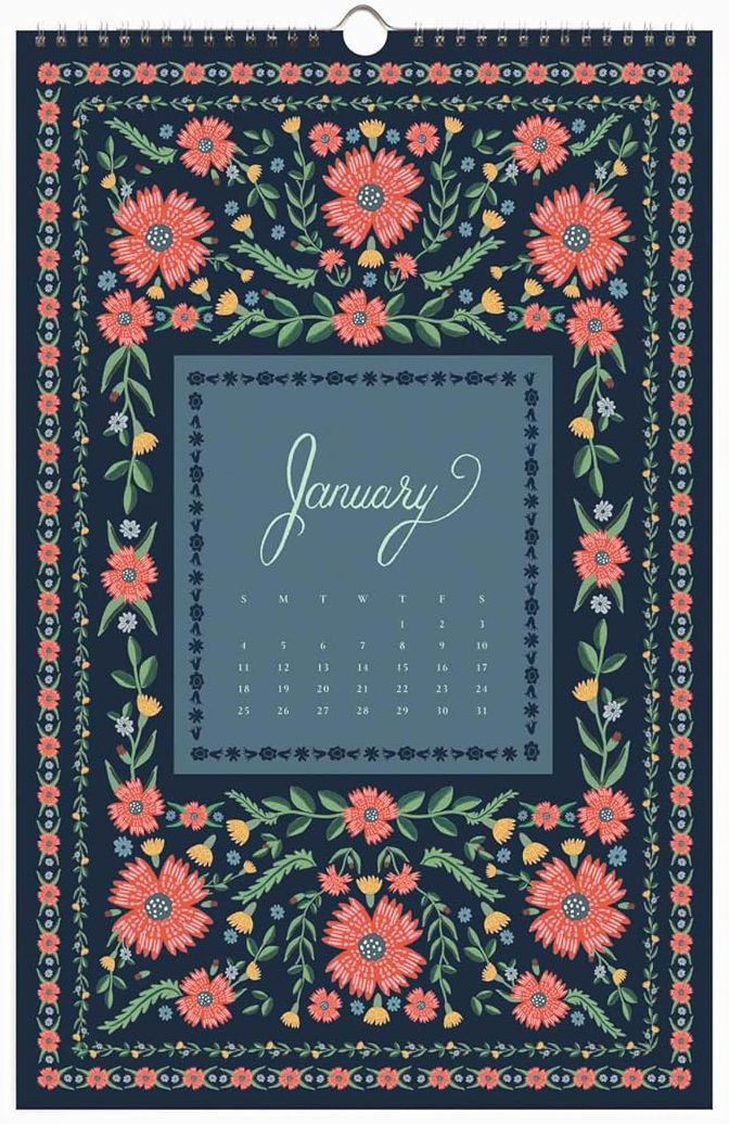 2026 Flora Wall Calendar