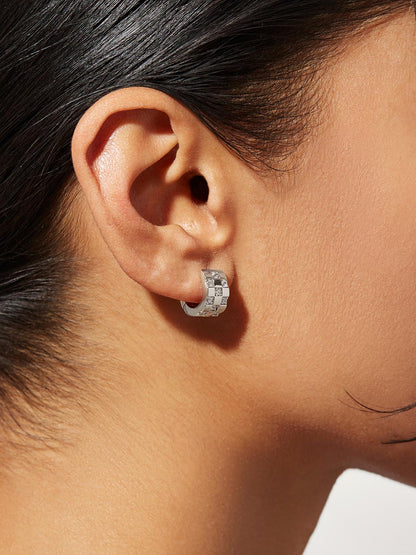 Eden Silver Pave Hoop Earrings