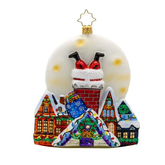 Santa's Moonlight Mischief Ornament
