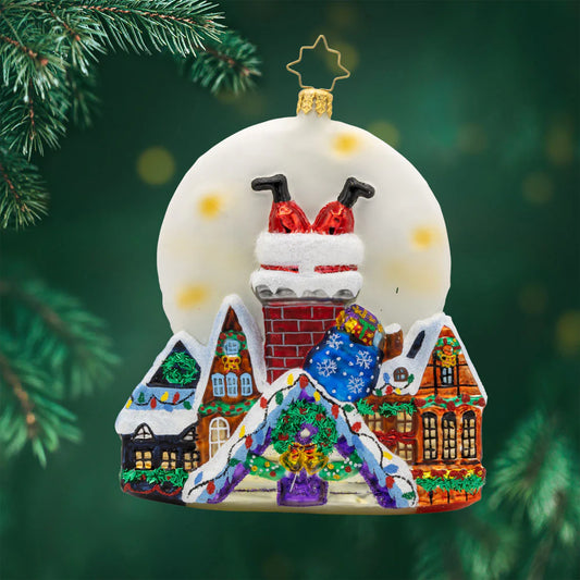Santa's Moonlight Mischief Ornament