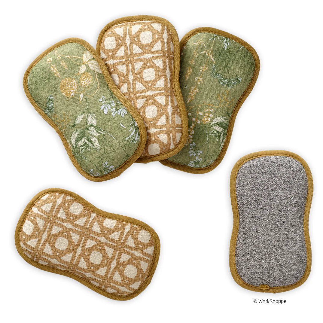 Kitchen Herbs Microfiber Scrubbies Set of 4