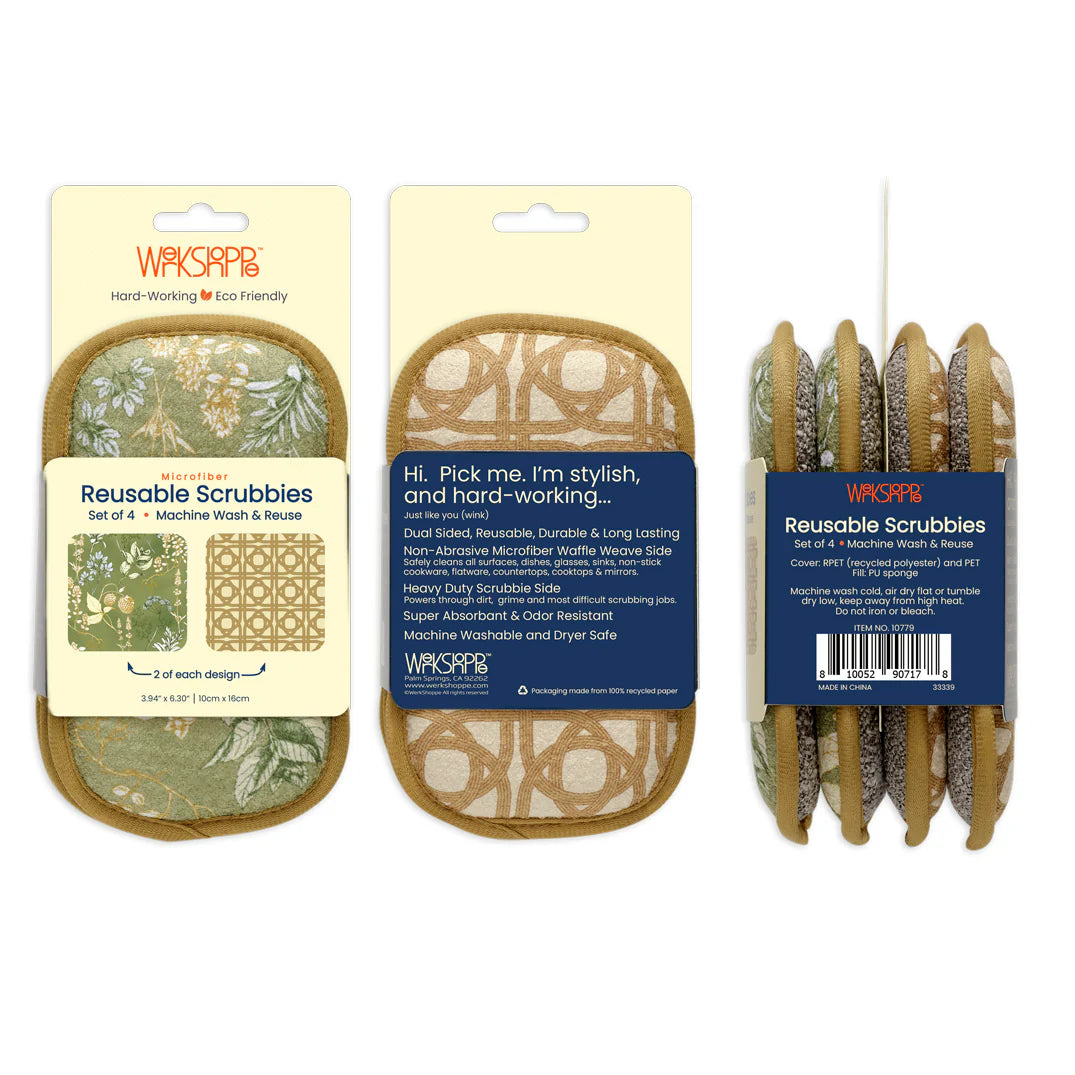 Kitchen Herbs Microfiber Scrubbies Set of 4