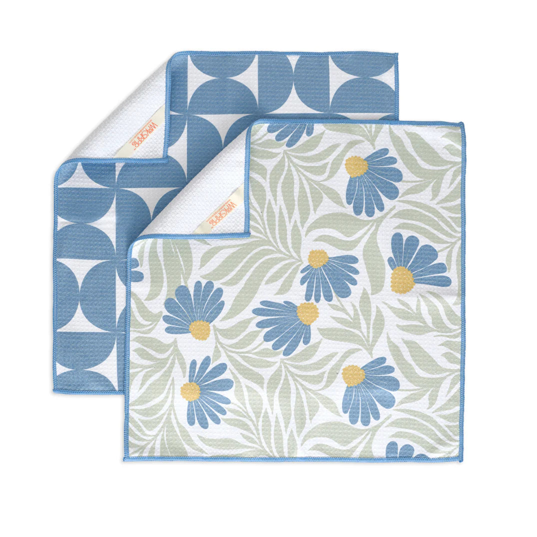 Blue Coneflower Microfiber All Purpose Towel Set of 4