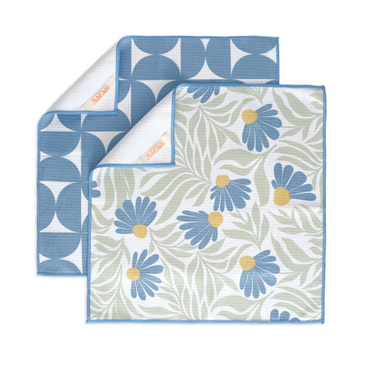 Blue Coneflower Microfiber All Purpose Towel Set of 4