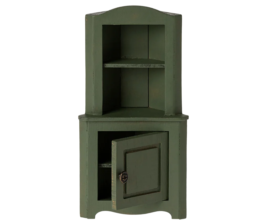 Dark Green Corner Cabinet