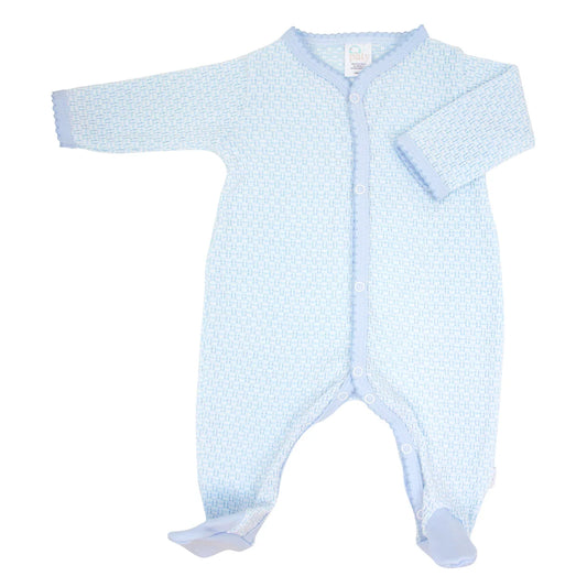 baby blue knit footie