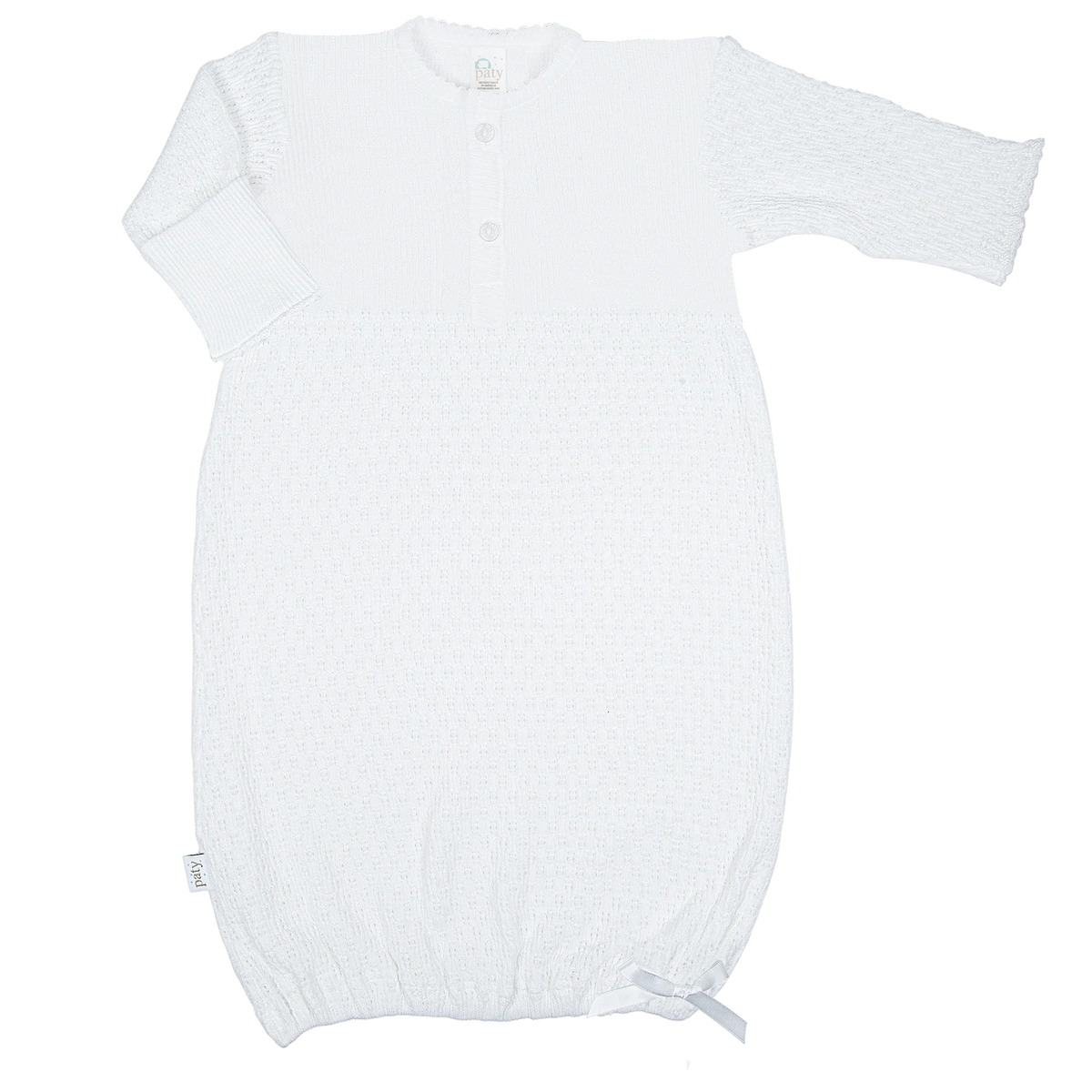white baby gown