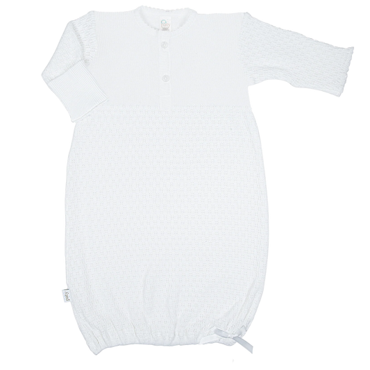 white baby gown