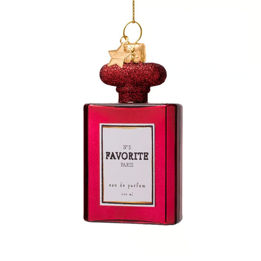 Red Perfume Bottle Ornament
